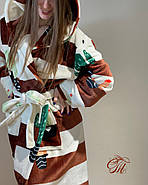 Халат з мікрофібри Велсофт Кактуси в смужку, розмір XL 54-56 /довжина 120 см, фото 3