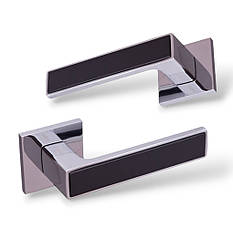 Ручки для дверей Гаврош/ Gavroche NIKEL Z25 CP/Black полірований хром з чорною вставкою