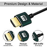 1шт 10мThsucords Тонкий кабель HDMI 1FT, ультрам'який і тонкий шнур HDMI до HDMI, надзвичайно гнучкий і худий провід HDMI підтриму, фото 3