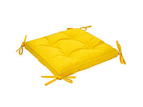 М'яка подушка для сидіння 40х40х5 з зав'язками "COLOR" (жовта) Для кухні подушка на табурет
