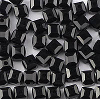 Бусины из хрусталя, форма куб, цвет черный, 6х6 мм, 10 шт.