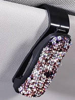 Автомобільний тримач для окулярів з фіолетовими стразами