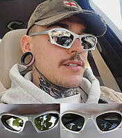Спортивні дзеркальні окуляри сірі Трендові чоловічі сонцезахисні окуляри бабки (8623 велоспорти)