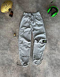 Чоловічі штани карго ОВЕРСАЙЗ на затяжках Stone Island M1579 сірі XL, фото 6