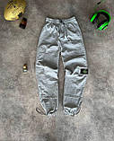 Чоловічі штани карго ОВЕРСАЙЗ на затяжках Stone Island M1579 сірі XL, фото 7