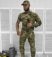 Тактический костюм 5 в 1 (Китель Штаны Футболка Бейсболка Пояс) пиксель (S - XXL) хлопок Военная форма