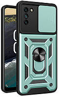 PC + TPU чехол Camshield armor для Nokia G21 зеленый