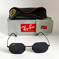 Очки Солнцезащитные Рей Бен Ray Ban Octagonal 33 RB3556 Черные Стекляные (Osale)