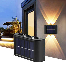 Ліхтар вуличний з сонячною батареїю, на 4 світлодіода, автономний, для декору територій,  двохсторонній
