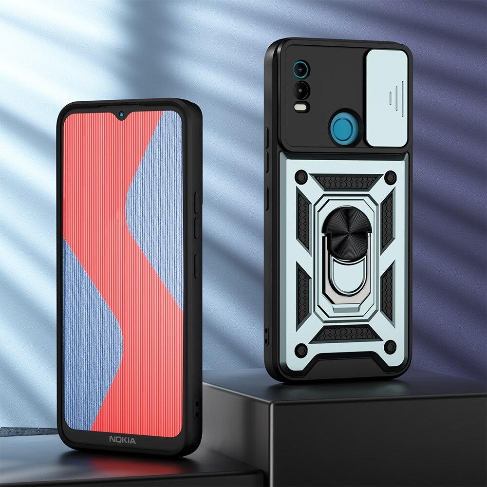 PC + TPU чохол Camshield armor для Nokia C21 Plus зелений