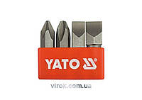 Викруткові вставки ударні YATO: хрест. і плаский шліци: PH2/3 і S8/10х36мм, HEX Ø= 5/16" 4шт[10/100]