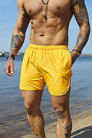 Пляжные купальные мужские плавки желтые, Короткие стильные плавательные шорты молодежные