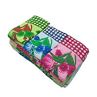 Полотенце махровое для кухни, рук, автомобиля "Цветы кружочки" | 12 шт/упаковка, 35х70