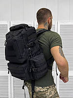 Тактический рюкзак штурмовой black supervisor 45 л Армейский походной вещевой ранец черный ВСУ