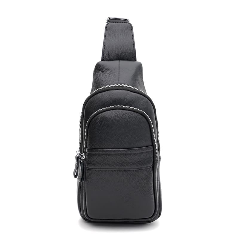 Чоловічий шкіряний рюкзак через плече Keizer K16602bl-black