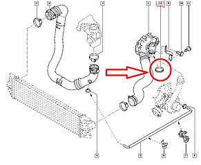 Renault (Original) 7701067701 — Кільце патрубка інтеркулера (рядом з турбіною) Рено Майстер II 2.5dci, фото 2