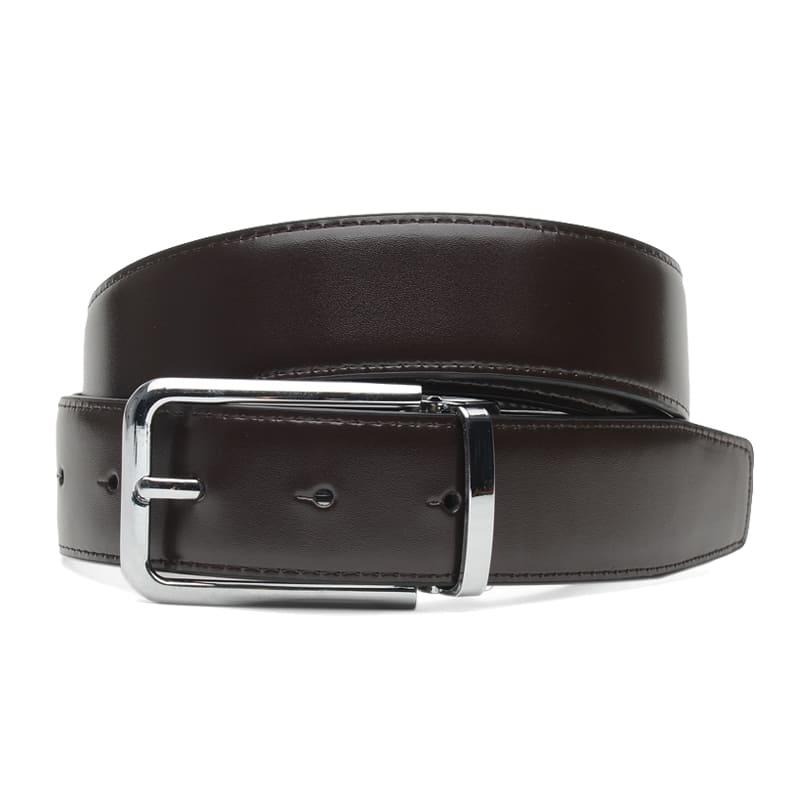 Двосторонній шкіряний ремінь Borsa Leather C135-5213-1A Чорно-коричневий