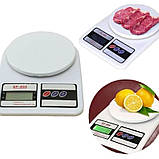 Ваги кухонні Electronic до 10 кг, електронні ваги з дисплейом Білі SF-400, фото 8