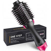 Керамічна фен щітка стайлер для укладання волосся 3в1 One Step Hair Dryer and Styler — TV-87, чорна