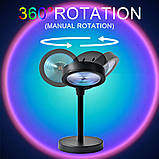 Проєкційна різнобарвна RGB LED-лампа Sunset Lamp з ефектом заходу з пультом, світильник, VEN-212, фото 2