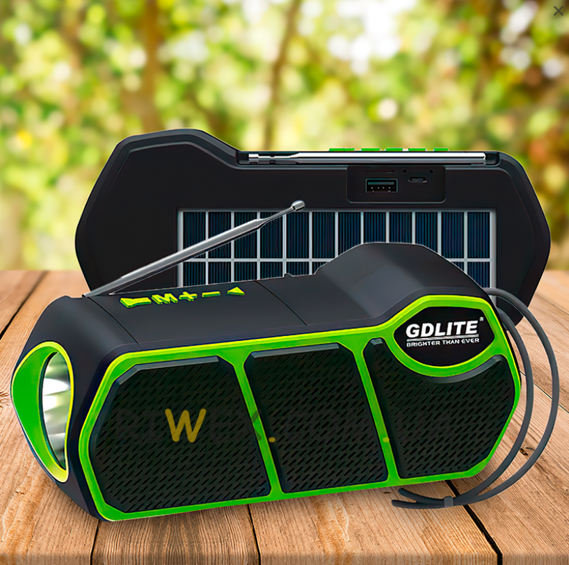 Багатофункціональна портативна сонячна система (ліхтарик, радіо FM, Bluetooth, power bank) GD-LITE-11, фото 1