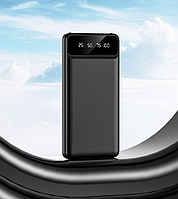 Портативний зовнішній акумулятор 20000 мА·год, зі швидким заряджанням, LED-дисплей Power bank 5 В, 2 А з ліхтарем