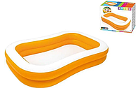 Бассейн надувной для малышей прямоугольный РАЗМЕРОМ 229 X 147X46СМ, Детские надувные бассейны для воды INTEX