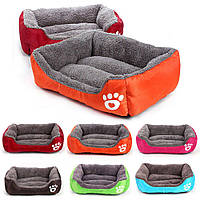 Лежанка пуф для кота пухнаста глибока колір: рожевий, синій, бардовий 53х47 см
