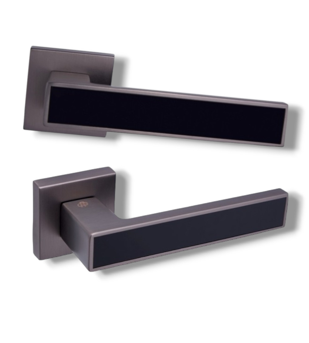 Ручки для дверей Гаврош/ Gavroche MAGNIUM A3 MBN/BLACK графіт з чорною вставкою, фото 1