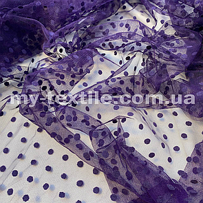 Сітка принт Флок горох Турція Фіолетовий