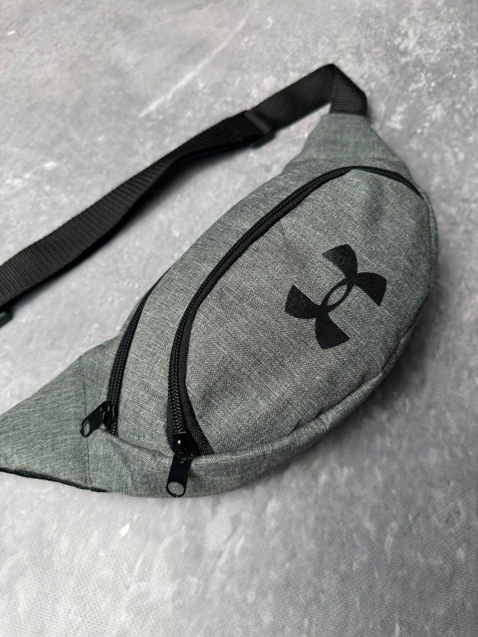 Бананка поясна under armour чоловіча жіноча сіра сумка через плече сумка спортивна андер армор