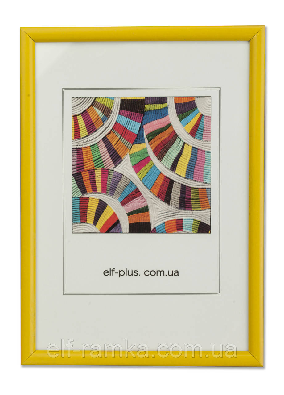 Рамка а4 з пластику - Жовта - з склом, фото 1