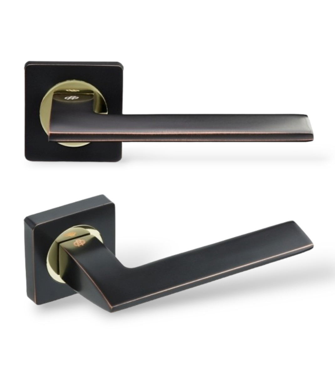 Ручки для дверей Гаврош/ Gavroche SCANDIUM ORB/PB чорний із патиною/золото, фото 1