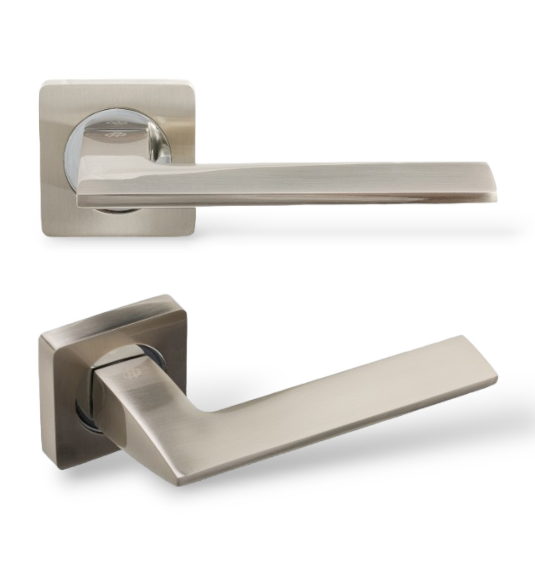 Дверні ручки Gavroche SCANDIUM A1 SN/CP матовий нікель/хром (для дверей вхідних/ міжкімнатних), фото 1