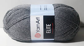 Нитки пряжа для в'язання акрилова ELITE YarnArt Еліт Ярнарт № 29 - темний сірий меланж