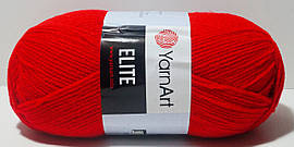 Нитки пряжа для в'язання акрилова ELITE YarnArt Еліт Ярнарт № 41 - червоний