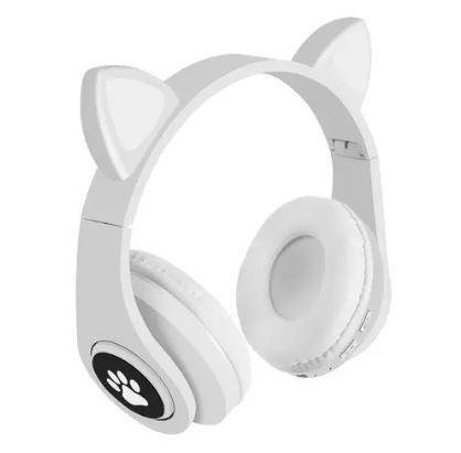 Наушники CAT с кошачьими ушками Bluetooth белые - фото 2 - id-p1877787596