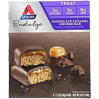 Atkins, Endulge, Шоколадные батончики с карамельным муссом, 5 батончиков, каждый по 1,2 унции (34 г) ATK-07528