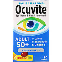 Bausch & Lomb, Ocuvite, для людей старше 50 лет, добавка с витаминами и минералами для здоровья глаз, 90,,