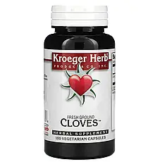 Kroeger Herb Co, Fresh Ground Cloves, 100 капсул вегетаріанських