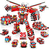 Конструктор Panlos 633027 "Трансформер. Будівельна техніка 11в1" 723 деталі, фото 8