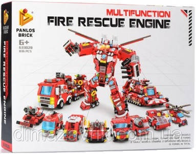 Конструктор Panlos 633027 "Трансформер. Будівельна техніка 11в1" 723 деталі, фото 1