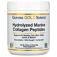 California Gold Nutrition, гидролизованные пептиды морского коллагена, без добавок, 500 г (17,64 унции) Киев