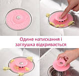 Заглушка пробка в раковину рожева, фото 4