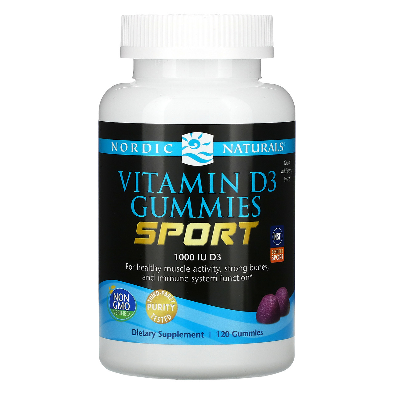 Nordic Naturals, Sport, жувальні мармеладкі з вітаміном D3, лісові ягоди, 1000 МО, 120 жувальних таблеток, Київ