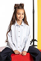 Шкільна сорочка для дівчинки (блакитна смужка) 122 PaMaranchi