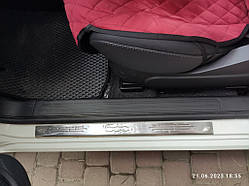 Накладки на пороги 500 (Carmos, 2 шт, нерж) для Fiat 500/500L