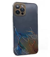 Чехол накладка Marble design TPU Case для iPhone 12 Pro Orange