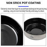 Сковорода - тарілка 900 ml + сковорода з антиаригаргим покриттям 700 ml Widesea з титану, фото 7