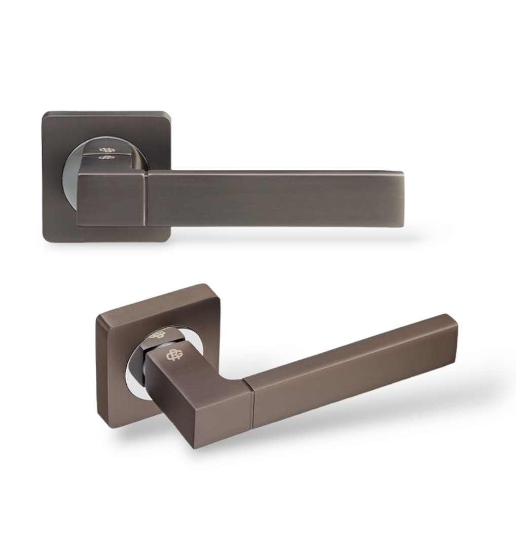 Ручки для дверей Гаврош/ Gavroche STANNUM A1 MBN/CP графіт/хром, фото 1